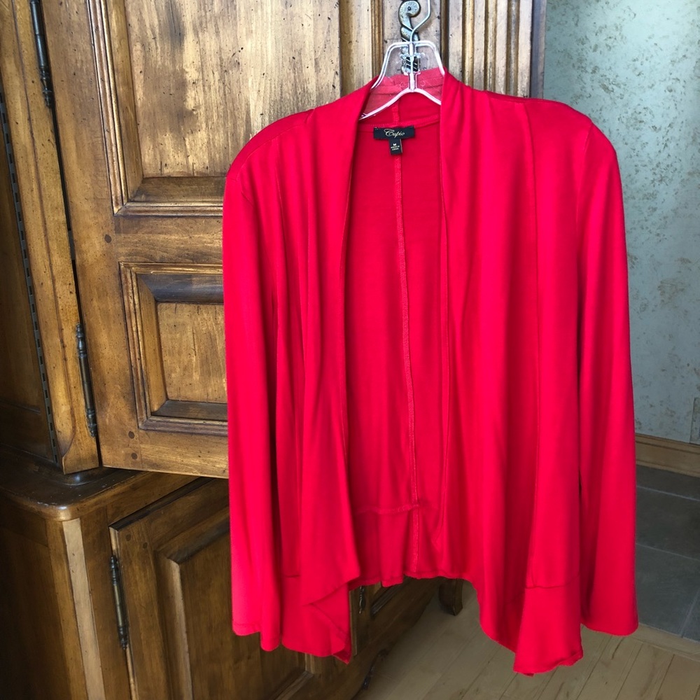 Cupio bright red open cardigan